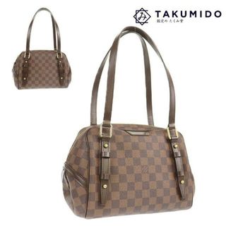 ルイヴィトン(LOUIS VUITTON)のルイヴィトン ショルダーバッグ リヴィントン PM N41157 中古 ダミエ エベヌ ブラウン レザー LOUIS VUITTON 【中古】 | ボストン  肩掛け カバン 鞄 レディース バック ファッション 茶 Aランク(ショルダーバッグ)