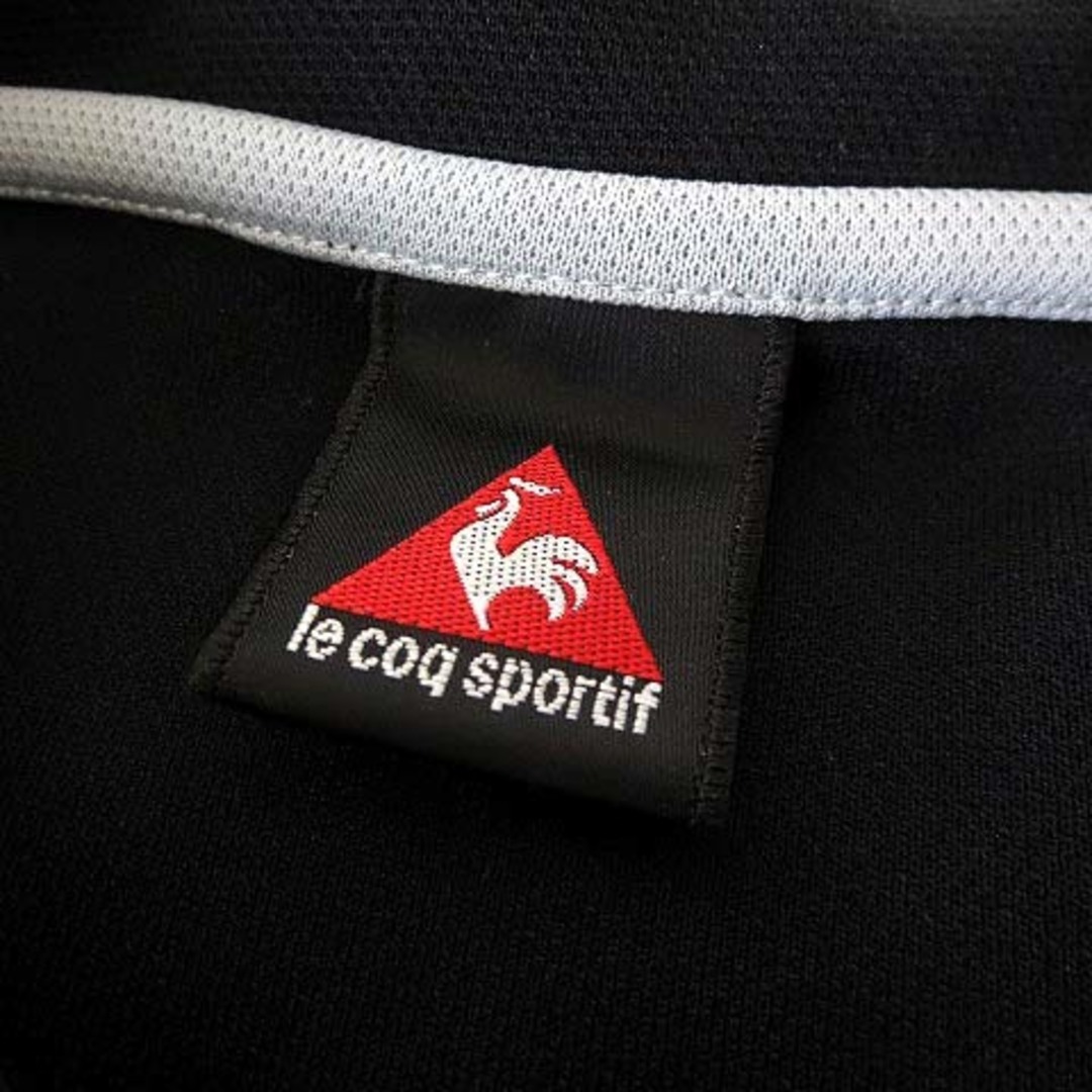 le coq sportif(ルコックスポルティフ)のルコック ゴルフ ポロシャツ ロゴ メッシュ ハーフジップ 半袖 M 黒 美品 スポーツ/アウトドアのゴルフ(ウエア)の商品写真