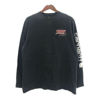 carhartt - Carhartt カーハート 長袖Ｔシャツ 企業ロゴ 袖プリント ワンポイント ブラック (メンズ L) 中古 古着 Q6266