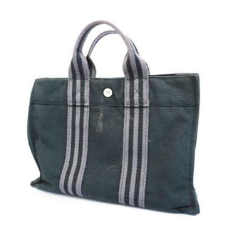 エルメス(Hermes)の【4ib1566】エルメス トートバッグ/フールトゥPM/キャンバス/ブラック/シルバー金具 【中古】 レディース(トートバッグ)