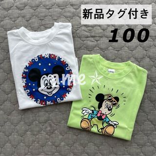 ディズニー(Disney)の新品 ◎ Littc Disney プリントTシャツ 100 白 緑(Tシャツ/カットソー)