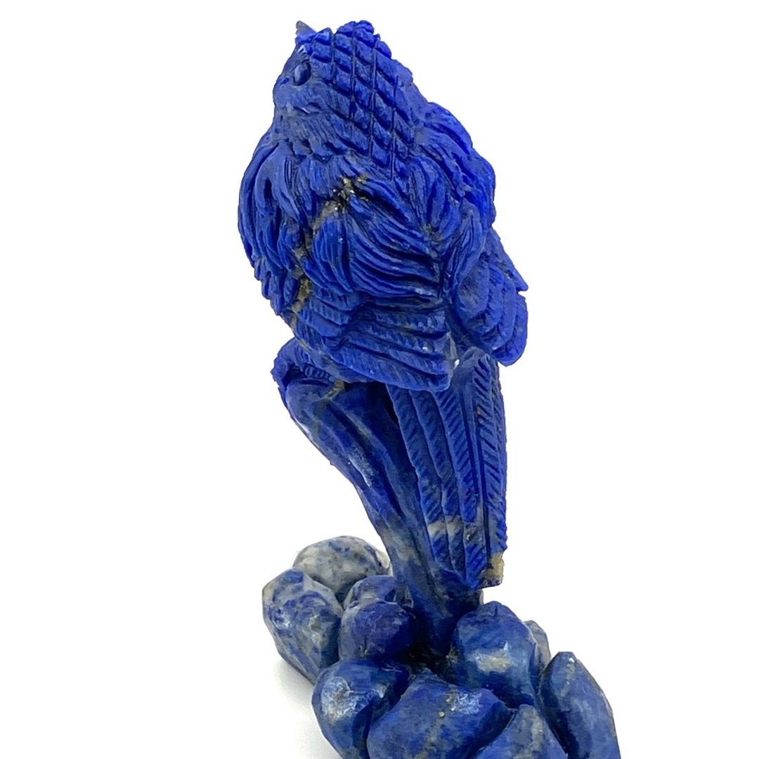瑠璃鳥 オブジェ 置物 ラピスラズリ 天然石　パワーストーン 青い鳥 彫刻【中古】 エンタメ/ホビーの美術品/アンティーク(彫刻/オブジェ)の商品写真