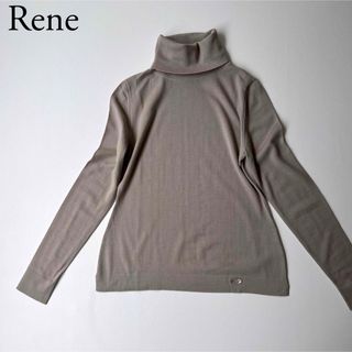 Rene ルネ　ニット　タートルネック　ロゴプレート　セーター