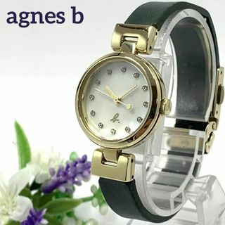 269 稼働品 agnes b レディース 時計 シェル文字盤 ストーン 人気