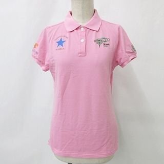 ビームスゴルフ BEAMS GOLF ポロシャツ 半袖 ロゴ ピンク M(ウエア)