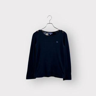 BURBERRY BLUE LABEL バーバリー ブルーレーベル 長袖Tシャツ コットン ネイビー サイズ38 ヴィンテージ 衣A ネ(カットソー(長袖/七分))