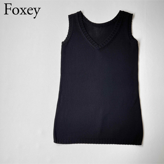 美品　Foxey フォクシー　トップス　シルクニット　ブラック　セーター