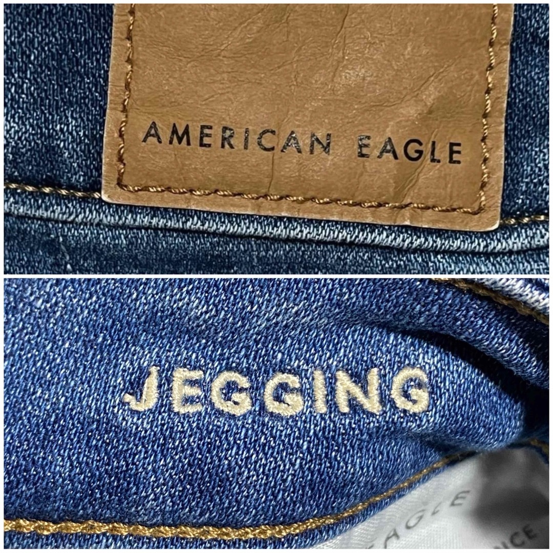 American Eagle(アメリカンイーグル)のアメリカンイーグル ジェギング クラッシュ加工 スーパーストレッチ サイズUS2 レディースのパンツ(デニム/ジーンズ)の商品写真