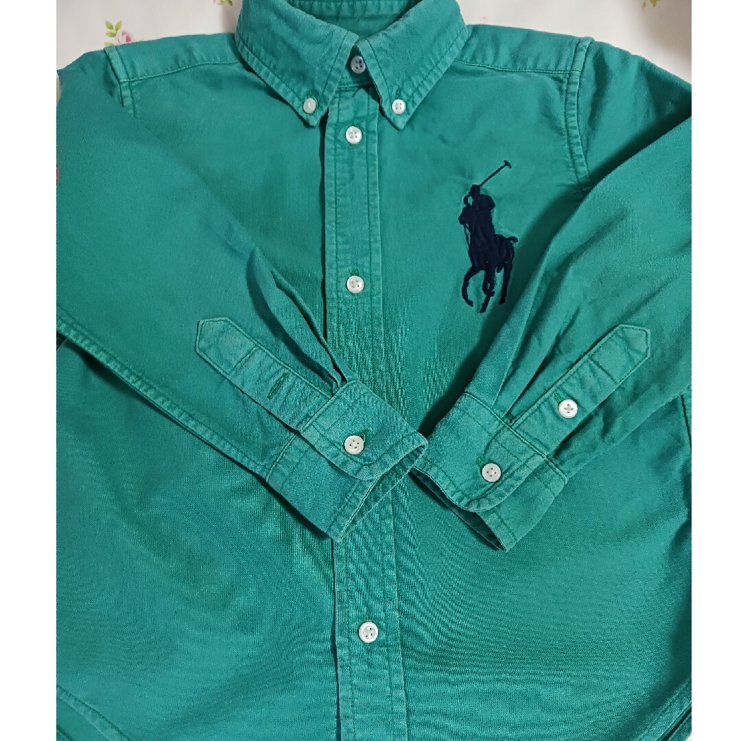 POLO RALPH LAUREN(ポロラルフローレン)のPOLO RALPH LAUREN ポロ　キッズ　シャツ　緑　3Ｔ　95　長袖 キッズ/ベビー/マタニティのキッズ服男の子用(90cm~)(ブラウス)の商品写真