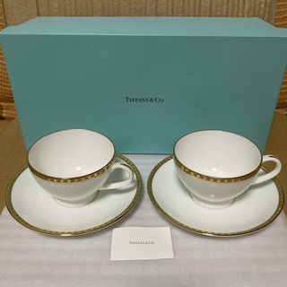 Tiffany & Co. - ティファニー　ゴールドバンド　カップ＆ソーサー    ブルーボックス