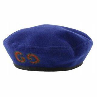 グッチ(Gucci)のグッチ ベレー帽 GG ブルー 青 L キャップ 帽子 レディース メンズ(ハンチング/ベレー帽)