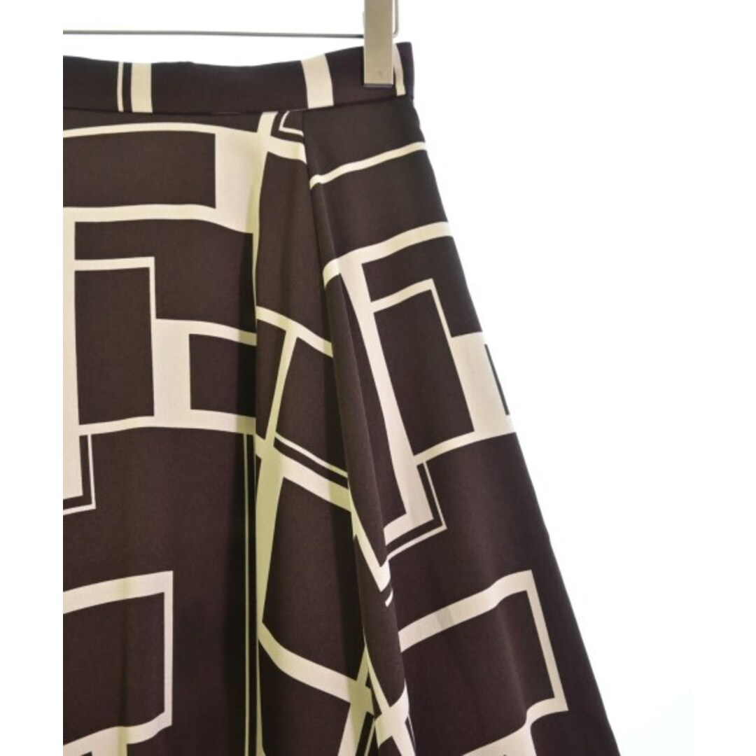 SNIDEL(スナイデル)のSNIDEL スナイデル ロング・マキシ丈スカート 0(S位) 茶x白(総柄) 【古着】【中古】 レディースのスカート(ロングスカート)の商品写真