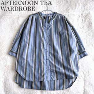 AfternoonTea - アフタヌーンティーワードローブ ストライプ Vネック シャツ ボリューム袖