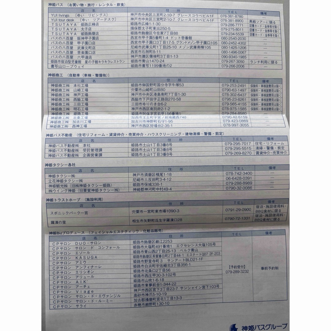神姫バス　グループ優待券 チケットの優待券/割引券(その他)の商品写真