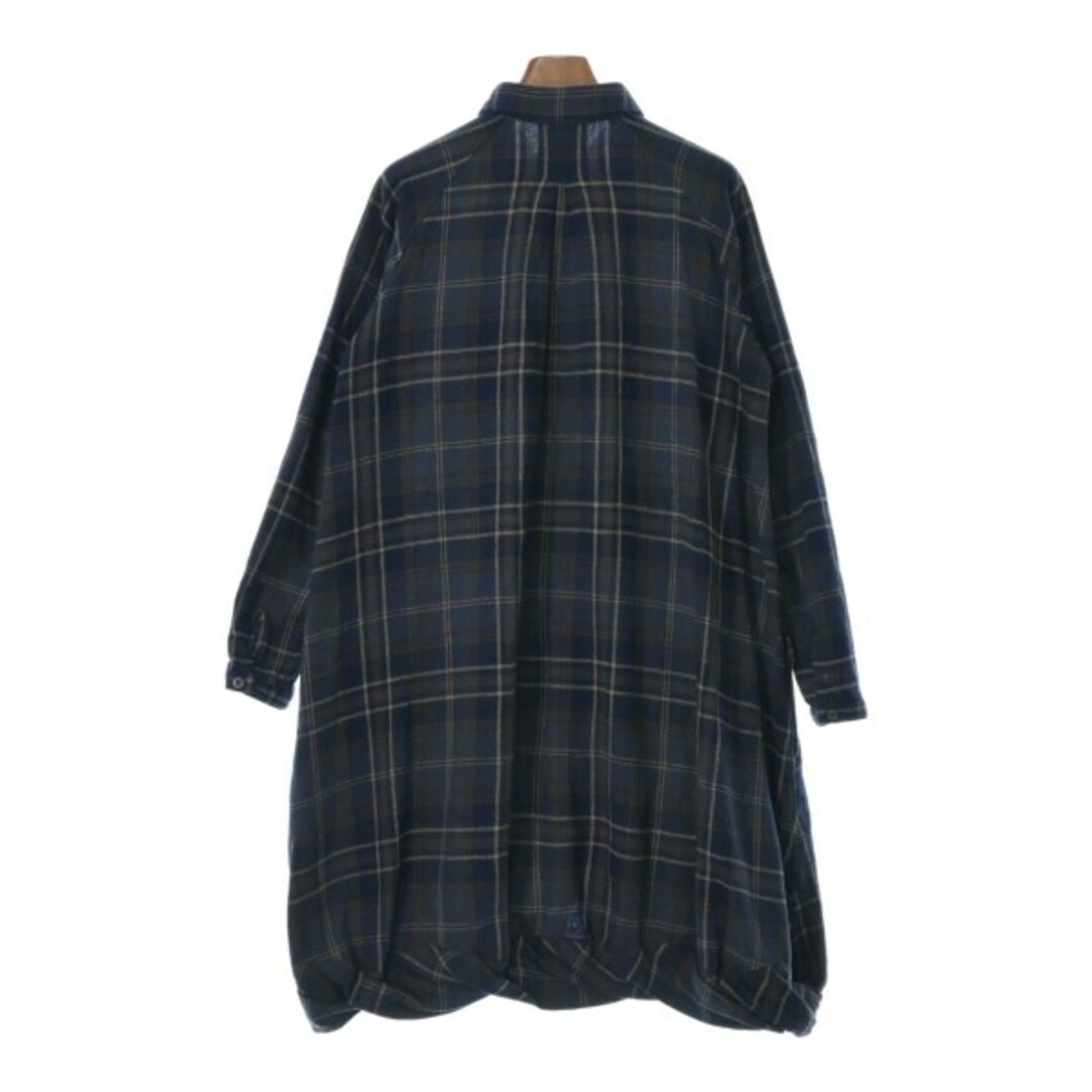 ZUCCa(ズッカ)のZUCCa ズッカ シャツワンピース M 紺xベージュx茶系(チェック) 【古着】【中古】 レディースのワンピース(その他)の商品写真