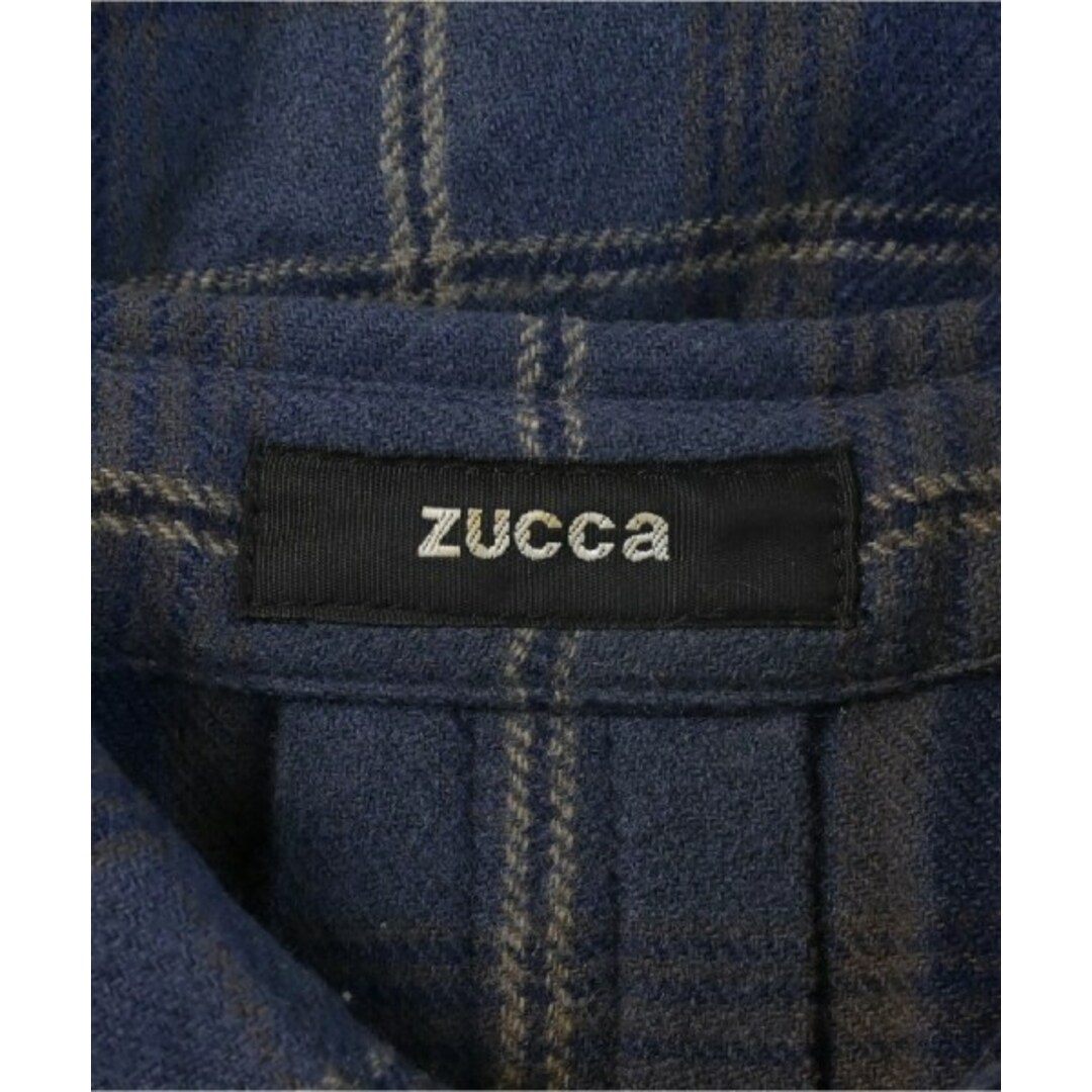 ZUCCa(ズッカ)のZUCCa ズッカ シャツワンピース M 紺xベージュx茶系(チェック) 【古着】【中古】 レディースのワンピース(その他)の商品写真