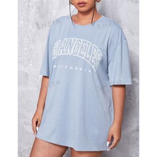 BigTシャツ🩵BLUE×LA🩵新品未使用 匿名 大きいサイズ(Tシャツ(半袖/袖なし))