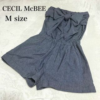 セシルマクビー(CECIL McBEE)のCECIL Mc BEE オールインワン　サロペット　ネイビー　size M(サロペット/オーバーオール)