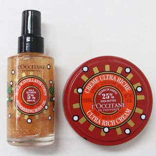 【新品同様】L'OCCITANE ロクシタン AM SH リッチボディクリーム AM SH ザ オイル ボディオイル セット フランス製 100ml×2 未開封 アップル マロン ウッディ シア配合 保湿(ボディオイル)