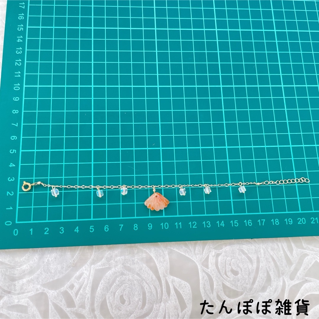 ハンドメイド　天然石　玉石　貝　キラキラビーズ　ブレスレット　上品04 ハンドメイドのアクセサリー(ブレスレット/バングル)の商品写真