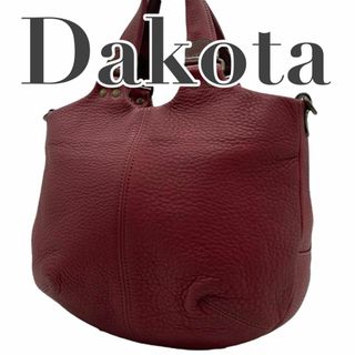 ダコタ(Dakota)の美品　Dakota ダコタ　s1 ハンドバッグ　レザー　赤　シボ革　コンパクト(ハンドバッグ)