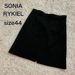 ソニアリキエル(SONIA RYKIEL)のソニアリキエル　台形　ウールスカート　ブラック　サイズ44(ひざ丈スカート)