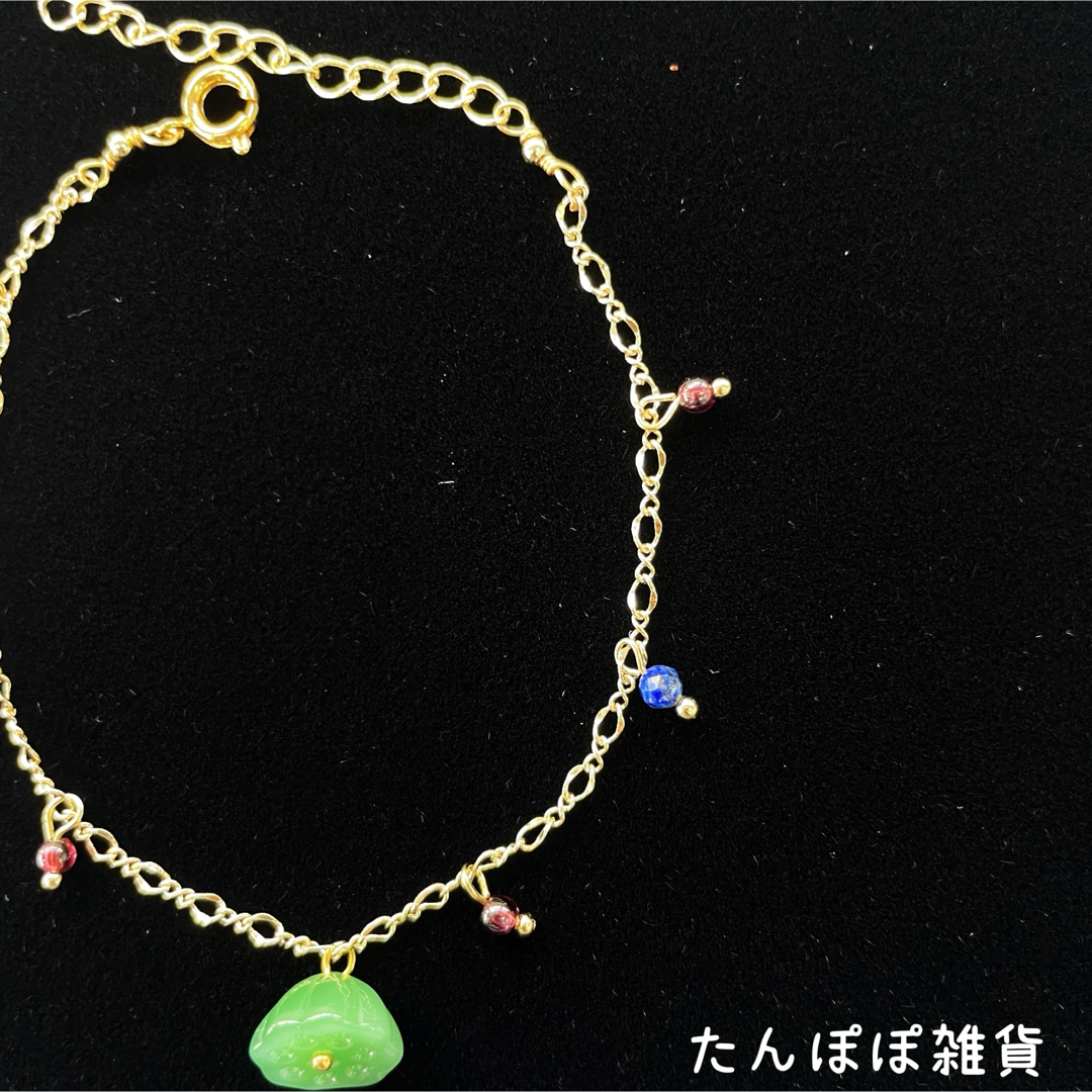 ハンドメイド　天然石　玉石　蓮の花托　ブレスレット　キラキラビーズ　上品05 ハンドメイドのアクセサリー(ブレスレット/バングル)の商品写真