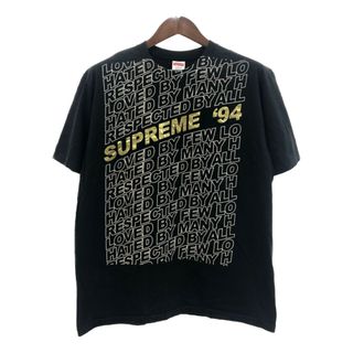 シュプリーム(Supreme)のUSA製 Supreme シュプリーム Respected Ｔシャツ SS22 ブラック (メンズ L) 中古 古着 Q6281(Tシャツ/カットソー(半袖/袖なし))