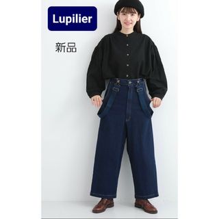 《Lupilien・ルピリアン》綿ポリ サルエルサロペット・インディゴ・新品(サルエルパンツ)