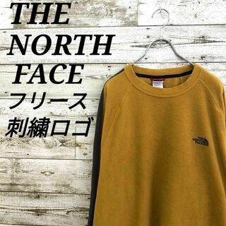 THE NORTH FACE - 【k6665】USA規格ノースフェイス刺繍ロゴフリースプルオーバークルーネック