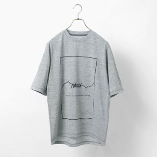 ナンガ(NANGA)のNANGA ナンガ　ドライミックスフレームロゴTシャツ　グレー　サイズL(Tシャツ/カットソー(半袖/袖なし))