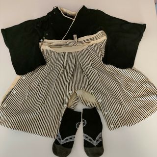 《80cm》男の子ベビー袴ロンパース2点セット　子供の日　お食い初め(和服/着物)