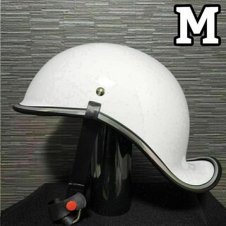 M ダックテール ホワイト　ヘルメット　半ヘル　キャップ　半帽(ヘルメット/シールド)