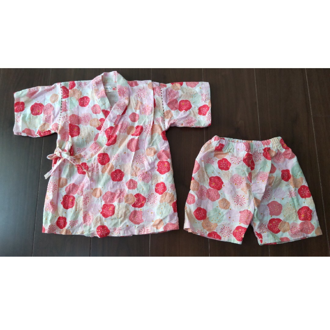 ★美品★じんべい 女の子 サイズ  100 キッズ/ベビー/マタニティのキッズ服女の子用(90cm~)(甚平/浴衣)の商品写真