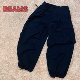 ビームス(BEAMS)のビームス　イージーワイドパンツ　カーゴパンツ　ネイビー(ワークパンツ/カーゴパンツ)