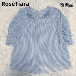 ローズティアラ(Rose Tiara)の【極美品】Rose Tiara ローズティアラ ブラウス 42 大きいサイズ(シャツ/ブラウス(長袖/七分))