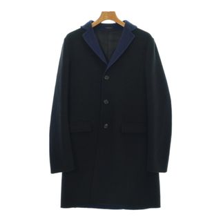 ジルサンダー(Jil Sander)のJIL SANDER ジルサンダー チェスターコート 46(M位) 黒 【古着】【中古】(チェスターコート)