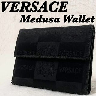 VERSACE - VERSACE ヴェルサーチ ウォレット メデューサ 財布 三つ折り ブラック