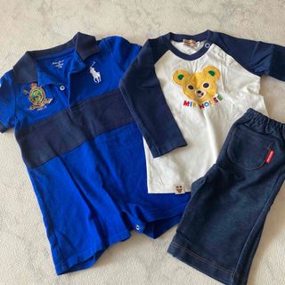 POLO RALPH LAUREN - 美品 ラルフローレン ミキハウス ロンパース セットアップ ベビー服 80cm