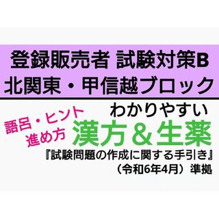 北関東・甲信越ブロック対策 登録販売者【試験対策B】テキスト最新版 R6プリント