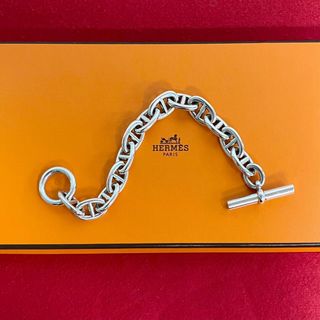 エルメス(Hermes)の極 美品 希少品 HERMES エルメス シェーヌダンクル TGM 13コマ シルバー925 チェーン ブレスレット バングル アクセサリー 33101(ブレスレット/バングル)