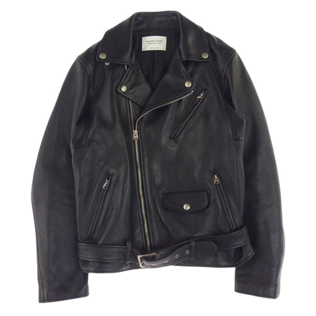 beautiful people(ビューティフルピープル)のbeautiful people ビューティフルピープル ライダースジャケット 1000402811 vintage leather riders jacket ヴィンテージレザー シープレザー ライダースジャケット ブラック系 180【中古】 メンズのジャケット/アウター(その他)の商品写真