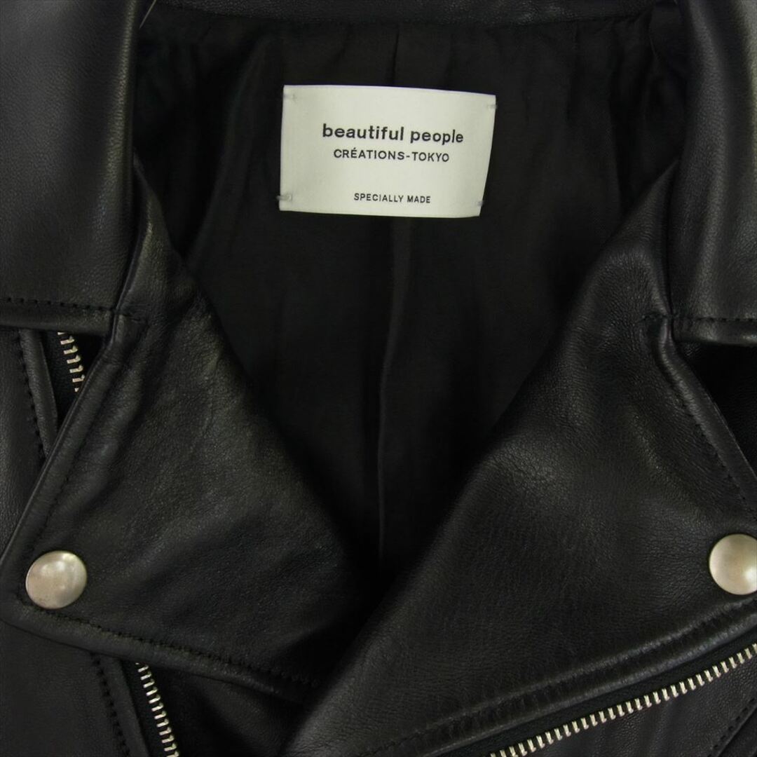 beautiful people(ビューティフルピープル)のbeautiful people ビューティフルピープル ライダースジャケット 1000402811 vintage leather riders jacket ヴィンテージレザー シープレザー ライダースジャケット ブラック系 180【中古】 メンズのジャケット/アウター(その他)の商品写真