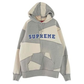 シュプリーム(Supreme)のSupreme シュプリーム パーカー 20AW PATCHWORK HOODED SWEATSHIRT パッチワーク フーデッド スウェットシャツ ロゴ プリント フーディー パーカー グレー系 オフホワイト系 M【中古】(パーカー)