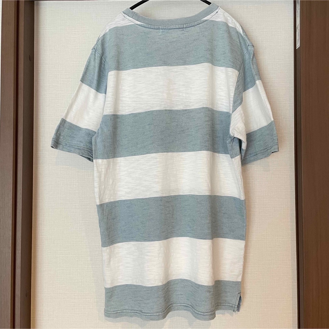 JOURNAL STANDARD relume(ジャーナルスタンダードレリューム)のジャーナルスタンダード　Tシャツ　メンズ Mサイズ　ボーダー　水色 メンズのトップス(Tシャツ/カットソー(半袖/袖なし))の商品写真