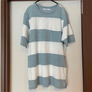 ジャーナルスタンダードレリューム(JOURNAL STANDARD relume)のジャーナルスタンダード　Tシャツ　メンズ Mサイズ　ボーダー　水色(Tシャツ/カットソー(半袖/袖なし))