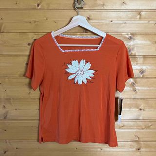 ●新品　malange メランジェ　高島屋　花模様　Tシャツ　カットソー(Tシャツ(半袖/袖なし))