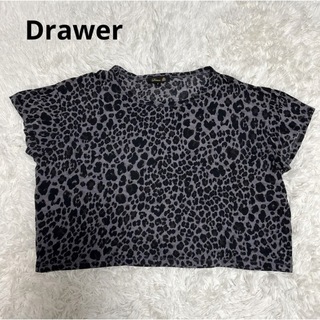 Drawer - Drawer ドゥロワー 半袖 Tシャツ レオパード S 日本製