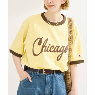 ベーセーストック(B.C STOCK)の【イエロー】【Champion/チャンピオン】SHORT SLEEVE  RINGER T-SHIRT(カットソー(長袖/七分))