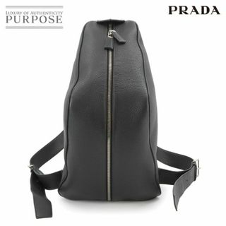 プラダ(PRADA)の新品同様 プラダ PRADA 三角 バックパック リュックサック レザー ネロ ブラック 2VZ099 シルバー 金具 VLP 90231922(バッグパック/リュック)